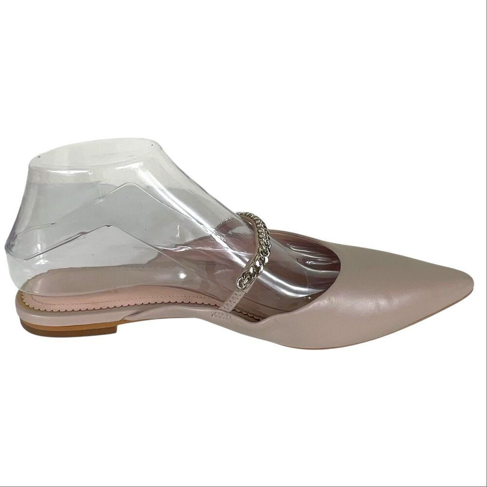 Kate Spade Isadora Beige Leather Pointed Toe Chain Mule Size 8.5 - Picture 16 of 16